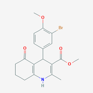 molecular formula C19H20BrNO4 B416733 Methyl 4-(3-bromo-4-methoxyphenyl)-2-methyl-5-oxo-1,4,5,6,7,8-hexahydroquinoline-3-carboxylate 