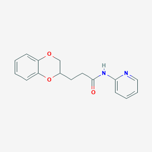 molecular formula C16H16N2O3 B4167334 3-(2,3-dihydro-1,4-benzodioxin-2-yl)-N-2-pyridinylpropanamide 