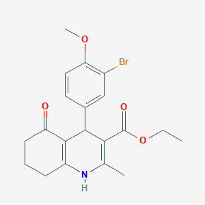 molecular formula C20H22BrNO4 B416734 Ethyl 4-(3-bromo-4-methoxyphenyl)-2-methyl-5-oxo-1,4,5,6,7,8-hexahydroquinoline-3-carboxylate 