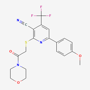 6-(4-methoxyphenyl)-2-{[2-(4-morpholinyl)-2-oxoethyl]thio}-4-(trifluoromethyl)nicotinonitrile