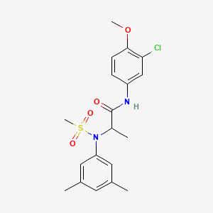 molecular formula C19H23ClN2O4S B4167346 N~1~-(3-chloro-4-methoxyphenyl)-N~2~-(3,5-dimethylphenyl)-N~2~-(methylsulfonyl)alaninamide 