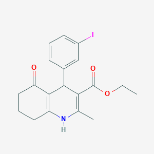 molecular formula C19H20INO3 B416735 Ethyl 4-(3-iodophenyl)-2-methyl-5-oxo-1,4,5,6,7,8-hexahydroquinoline-3-carboxylate 
