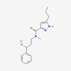 molecular formula C17H23N3O2 B4167353 N-(3-hydroxy-3-phenylpropyl)-N-methyl-3-propyl-1H-pyrazole-5-carboxamide 