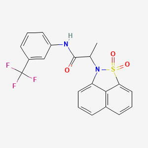 molecular formula C20H15F3N2O3S B4167361 2-(1,1-dioxido-2H-naphtho[1,8-cd]isothiazol-2-yl)-N-[3-(trifluoromethyl)phenyl]propanamide 
