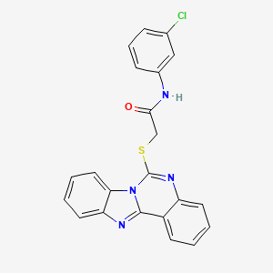 molecular formula C22H15ClN4OS B4167368 2-(benzimidazo[1,2-c]quinazolin-6-ylthio)-N-(3-chlorophenyl)acetamide 