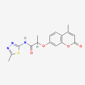 molecular formula C16H15N3O4S B4167373 2-[(4-methyl-2-oxo-2H-chromen-7-yl)oxy]-N-(5-methyl-1,3,4-thiadiazol-2-yl)propanamide 