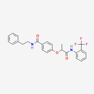 4-(1-methyl-2-oxo-2-{[2-(trifluoromethyl)phenyl]amino}ethoxy)-N-(2-phenylethyl)benzamide