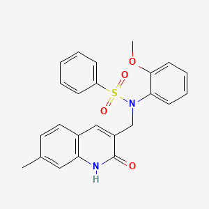molecular formula C24H22N2O4S B4167379 N-[(2-hydroxy-7-methyl-3-quinolinyl)methyl]-N-(2-methoxyphenyl)benzenesulfonamide 