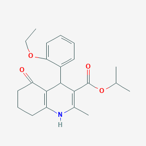 molecular formula C22H27NO4 B416738 Propan-2-yl 4-(2-ethoxyphenyl)-2-methyl-5-oxo-1,4,5,6,7,8-hexahydroquinoline-3-carboxylate 