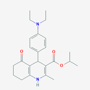 molecular formula C24H32N2O3 B416740 Propan-2-yl 4-[4-(diethylamino)phenyl]-2-methyl-5-oxo-1,4,5,6,7,8-hexahydroquinoline-3-carboxylate 