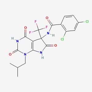 molecular formula C18H15Cl2F3N4O4 B4167408 2,4-dichloro-N-[1-isobutyl-2,4,6-trioxo-5-(trifluoromethyl)-2,3,4,5,6,7-hexahydro-1H-pyrrolo[2,3-d]pyrimidin-5-yl]benzamide 