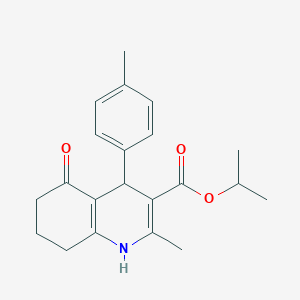 molecular formula C21H25NO3 B416741 Isopropyl 2-methyl-4-(4-methylphenyl)-5-oxo-1,4,5,6,7,8-hexahydroquinoline-3-carboxylate 