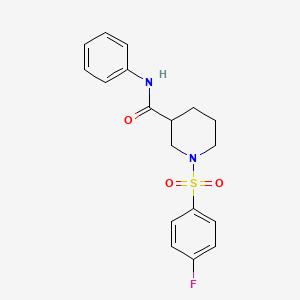 molecular formula C18H19FN2O3S B4167415 1-[(4-fluorophenyl)sulfonyl]-N-phenyl-3-piperidinecarboxamide 