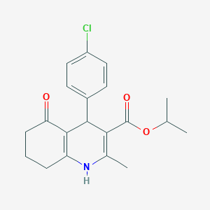 molecular formula C20H22ClNO3 B416742 Propan-2-yl 4-(4-chlorophenyl)-2-methyl-5-oxo-1,4,5,6,7,8-hexahydroquinoline-3-carboxylate 