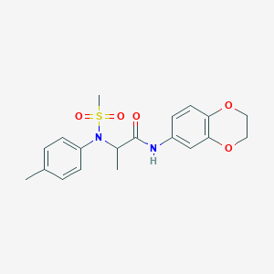 molecular formula C19H22N2O5S B4167420 N~1~-(2,3-dihydro-1,4-benzodioxin-6-yl)-N~2~-(4-methylphenyl)-N~2~-(methylsulfonyl)alaninamide 