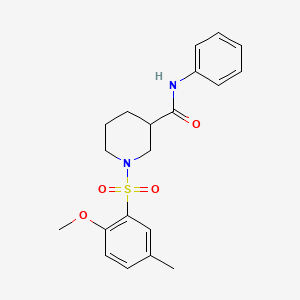 molecular formula C20H24N2O4S B4167426 1-[(2-methoxy-5-methylphenyl)sulfonyl]-N-phenyl-3-piperidinecarboxamide 