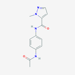 molecular formula C13H14N4O2 B416746 N-[4-(acetylamino)phenyl]-1-methyl-1H-pyrazole-5-carboxamide CAS No. 293329-70-1