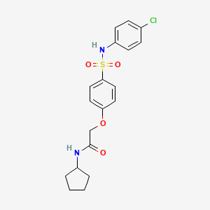 molecular formula C19H21ClN2O4S B4167463 2-(4-{[(4-chlorophenyl)amino]sulfonyl}phenoxy)-N-cyclopentylacetamide 