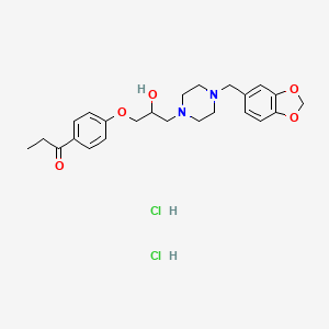 molecular formula C24H32Cl2N2O5 B4167467 1-(4-{3-[4-(1,3-benzodioxol-5-ylmethyl)-1-piperazinyl]-2-hydroxypropoxy}phenyl)-1-propanone dihydrochloride 