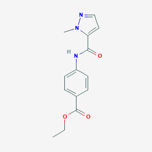 molecular formula C14H15N3O3 B416747 ethyl 4-{[(1-methyl-1H-pyrazol-5-yl)carbonyl]amino}benzoate CAS No. 311812-87-0