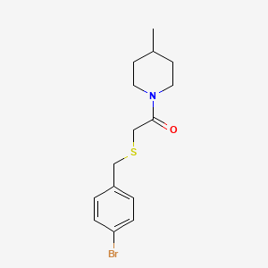 molecular formula C15H20BrNOS B4167477 1-{[(4-bromobenzyl)thio]acetyl}-4-methylpiperidine 