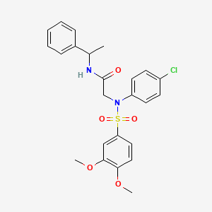 molecular formula C24H25ClN2O5S B4167494 N~2~-(4-chlorophenyl)-N~2~-[(3,4-dimethoxyphenyl)sulfonyl]-N~1~-(1-phenylethyl)glycinamide 