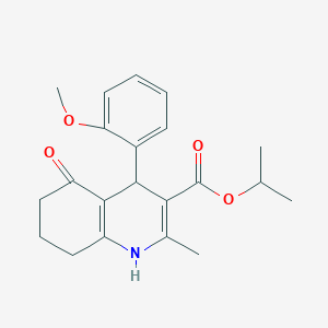 molecular formula C21H25NO4 B416751 Isopropyl 4-(2-methoxyphenyl)-2-methyl-5-oxo-1,4,5,6,7,8-hexahydro-3-quinolinecarboxylate 
