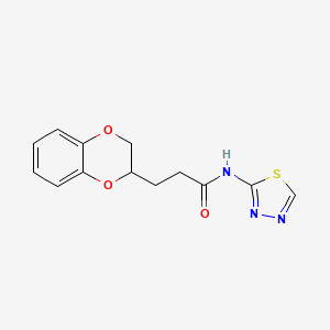 3-(2,3-dihydro-1,4-benzodioxin-2-yl)-N-1,3,4-thiadiazol-2-ylpropanamide