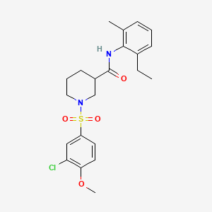molecular formula C22H27ClN2O4S B4167511 1-[(3-chloro-4-methoxyphenyl)sulfonyl]-N-(2-ethyl-6-methylphenyl)-3-piperidinecarboxamide 
