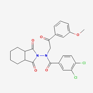 3,4-dichloro-N-(1,3-dioxooctahydro-2H-isoindol-2-yl)-N-[2-(3-methoxyphenyl)-2-oxoethyl]benzamide