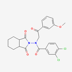 molecular formula C24H22Cl2N2O5 B4167547 3,4-dichloro-N-(1,3-dioxooctahydro-2H-isoindol-2-yl)-N-[2-(3-methoxyphenyl)-2-oxoethyl]benzamide 