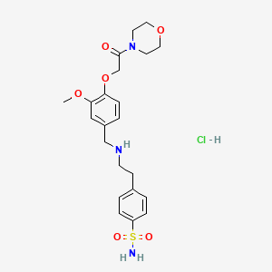 molecular formula C22H30ClN3O6S B4167555 4-[2-({3-methoxy-4-[2-(4-morpholinyl)-2-oxoethoxy]benzyl}amino)ethyl]benzenesulfonamide hydrochloride 