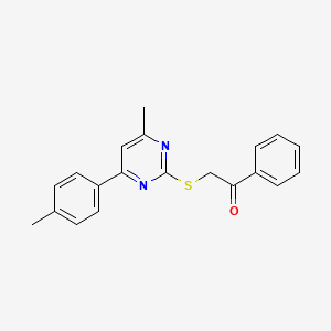 2-{[4-methyl-6-(4-methylphenyl)-2-pyrimidinyl]thio}-1-phenylethanone