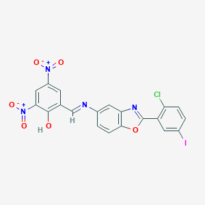 2-{[2-(2-Chloro-5-iodo-phenyl)-benzooxazol-5-ylimino]-methyl}-4,6-dinitro-phenol