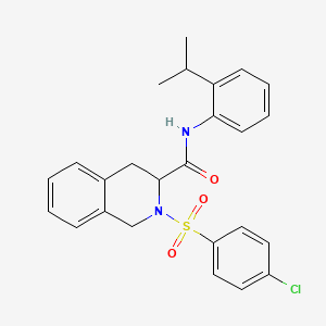 molecular formula C25H25ClN2O3S B4167570 2-[(4-chlorophenyl)sulfonyl]-N-(2-isopropylphenyl)-1,2,3,4-tetrahydro-3-isoquinolinecarboxamide 