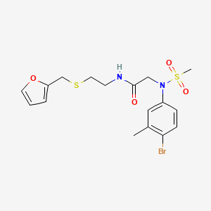 molecular formula C17H21BrN2O4S2 B4167571 N~2~-(4-bromo-3-methylphenyl)-N~1~-{2-[(2-furylmethyl)thio]ethyl}-N~2~-(methylsulfonyl)glycinamide 