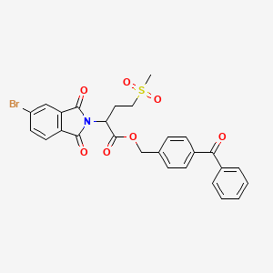 molecular formula C27H22BrNO7S B4167572 4-benzoylbenzyl 2-(5-bromo-1,3-dioxo-1,3-dihydro-2H-isoindol-2-yl)-4-(methylsulfonyl)butanoate 