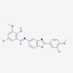 4-Bromo-2-({[2-(3-bromo-4-methoxyphenyl)-1,3-benzoxazol-5-yl]imino}methyl)-6-methoxyphenol