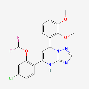 molecular formula C20H17ClF2N4O3 B4167624 5-[4-chloro-2-(difluoromethoxy)phenyl]-7-(2,3-dimethoxyphenyl)-4,7-dihydro[1,2,4]triazolo[1,5-a]pyrimidine 