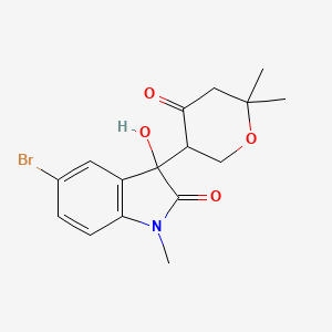 5-bromo-3-(6,6-dimethyl-4-oxotetrahydro-2H-pyran-3-yl)-3-hydroxy-1-methyl-1,3-dihydro-2H-indol-2-one