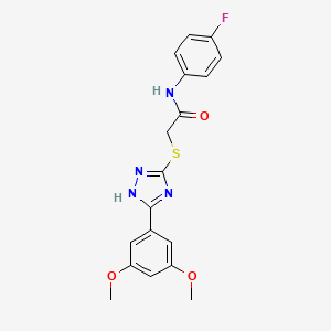 2-{[5-(3,5-dimethoxyphenyl)-4H-1,2,4-triazol-3-yl]thio}-N-(4-fluorophenyl)acetamide