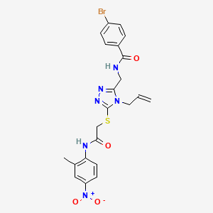 molecular formula C22H21BrN6O4S B4167726 N-{[4-allyl-5-({2-[(2-methyl-4-nitrophenyl)amino]-2-oxoethyl}thio)-4H-1,2,4-triazol-3-yl]methyl}-4-bromobenzamide 