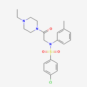 molecular formula C21H26ClN3O3S B4167744 4-chloro-N-[2-(4-ethyl-1-piperazinyl)-2-oxoethyl]-N-(3-methylphenyl)benzenesulfonamide 