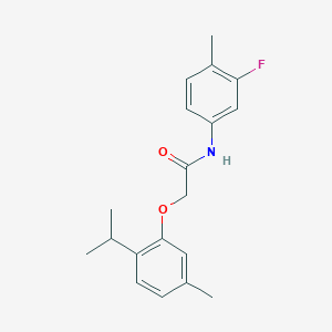 molecular formula C19H22FNO2 B4167752 N-(3-fluoro-4-methylphenyl)-2-(2-isopropyl-5-methylphenoxy)acetamide 
