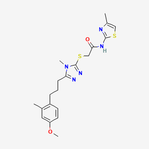 2-({5-[3-(4-methoxy-2-methylphenyl)propyl]-4-methyl-4H-1,2,4-triazol-3-yl}thio)-N-(4-methyl-1,3-thiazol-2-yl)acetamide