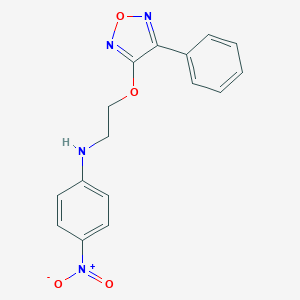 molecular formula C16H14N4O4 B416779 3-(2-{4-Nitroanilino}ethoxy)-4-phenyl-1,2,5-oxadiazole 