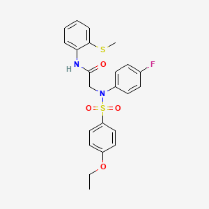 molecular formula C23H23FN2O4S2 B4167800 N~2~-[(4-ethoxyphenyl)sulfonyl]-N~2~-(4-fluorophenyl)-N~1~-[2-(methylthio)phenyl]glycinamide 