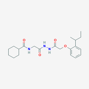 molecular formula C21H31N3O4 B4167810 N-(2-{2-[(2-sec-butylphenoxy)acetyl]hydrazino}-2-oxoethyl)cyclohexanecarboxamide 