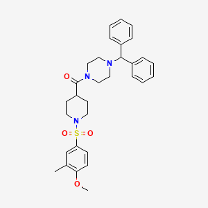 molecular formula C31H37N3O4S B4167818 1-(diphenylmethyl)-4-({1-[(4-methoxy-3-methylphenyl)sulfonyl]-4-piperidinyl}carbonyl)piperazine 