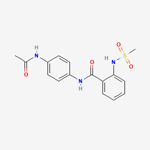 molecular formula C16H17N3O4S B4167835 N-[4-(acetylamino)phenyl]-2-[(methylsulfonyl)amino]benzamide 